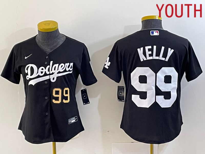 Youth Los Angeles Dodgers 99 Kelly Black 2024 Nike Game MLB Jersey style 4
